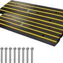 VEVOR Rubber Curb Ramps for Driveway, 2 Pack Threshold Bridge, 33069 lbs Load Capacity, 2.5" Rise, with Reflective Safety Strips, Ideal for Cars, RVs, Scooters and Motorcycles to Prevent Car Scraping