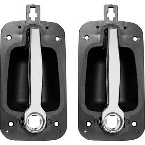 Gledewen Exterior Door Handles, Compatible with 2008-2014 International ProStar, Front Left Driver & Right Passenger Side | Replace# 2594003C1, 2594006C1 | Black Bezel Chrome Lever with Key Hole