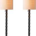 Buffet Lamps Set of 2, 30" Tall Table Lamps for Living Room, Rustic Farmhouse Lamps with Metal Bases & Linen Shades, Table Lamps for Entryway, Sideboard Table at Dinning Room
