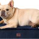EHEYCIGA Memory Foam Dog Bed Medium Sized Dogs, Waterproof Dog Bed Orthopedic with Washable Removable Cover, Non-Slip Pet Bed Couch for Crate, 30x20x6 Inches, Navy Blue (30.0"L x 20.0"W x 6"Th)