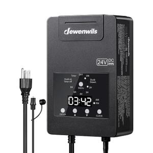 DEWENWILS 120W Low Voltage Landscape Transformer with Timer & Photocell Sensor, 120V AC to 24V DC Low Voltage Transformer, Weatherproof Landscape Lighting Transformer for Garden Lights Pathway Lights