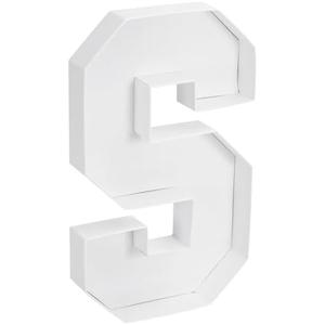 PATIKIL 10" Cardboard Letter, Letter S Paper Box Fillable Tray Container for Charcuterie Mache Chocolate Candy Birthday Party Anniversary Decorations, White