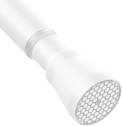 AIZESI White Tension Curtain Rod 43 to 73 Inch Shower Curtain Rod No Drilling, Never Rust, Adjustable Curtain Rod, Spring Tension Rods for Window, Bathroom, Kitchen, Doorway