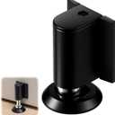 1 Pack Adjustable Magnetic Door Stoppers, Drilled Mount or No Drill Invisible Doorstops for Inside Door with Installation Screws and Adhesive Stickers, Protects Wall from Damage (Black)