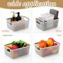 Ziliny 4 Pcs Plastic Mesh Baskets with Handles - Mesh Storage Hanging Organizer Bin Container Baskets for Home Organizing Pantry Closet Cabinet Kitchen Fridge Fruit Snacks Gifts, Grey(Medium)