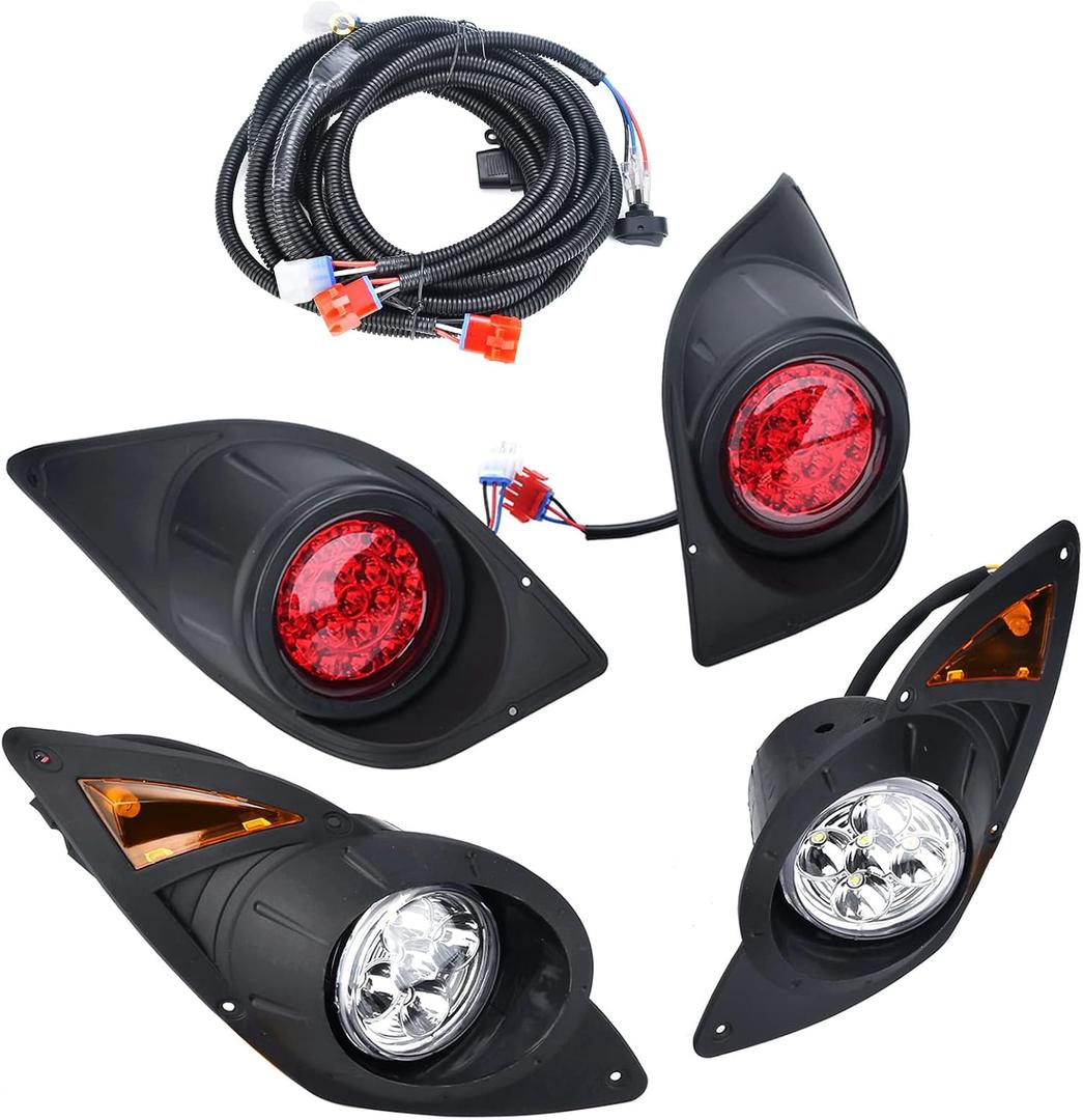 Headlight Tail Light Kit Compatible with Yamaha G29 Drive Golf Carts 2007-UP Street Legal Headlights Kit LED Light Kit Assembly