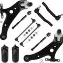 Detroit Axle - 10pc Front End Suspension Kit for Toyota 2011-2020 Sienna | 2 Lower Control Arms with Ball Joints 4 Inner Outer Tie Rods 2 Sway Bar Links 2 Boots Replacement