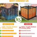 46.4" H X 47.3" W Metal Privacy Screen Outdoor - 10 Panels Freestanding Privacy Fence Panels with Stakes - Decorative Garden Air Conditioner Trash Can Pool Equipment for Backyard Patio
