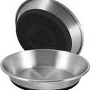2 Pack Stainless Steel Cat Bowls, Non-Slip Food and Water Dishes, Whisker Friendly with Wide and Shallow Design, 6.3 Inches Wide, 0.71mm Thick Steel, Cat Dish