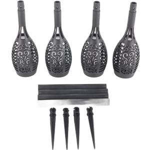 Solar Flame Lights 4-Pack - Waterproof LED Torch Lamps with Flickering Flame for Outdoor Decor