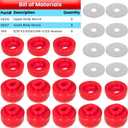 7-141 Body and Cab Mount Bushing Kit for Chevy Silverado & Sierra 1500/2500 2WD/4WD 1999-2014 Polyurethane Body Cab Mounts & Washers (Red 24PCS)