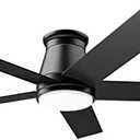 wurzee 52" Flush Mount Low Profile Ceiling Fan, Black,6 Speeds DC Reversible Motor,Timing, Dimmable for Indoor, Patio,Porch, Garage, Shop