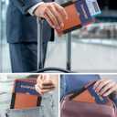 Passport Holder with Find My, RFID Leather Minimalist for Travel, Fit 4 Cards & 2 Passport