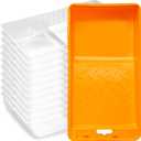 Mister Rui Paint Tray Liner, 4 Inch-11 Pieces, Small Paint Pan with Liners, Disposable Paint Tray 4 Inch, Paint Pan Liners for Home Decor, House Painting (Orange)