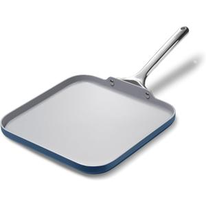 Caraway Square Griddle Pan - 11 Square Pan - Non-Stick Ceramic Coated - Non Toxic, PTFE & PFOA Free - Oven Safe & Compatible with All Stovetops - Navy