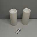 Homemory 10" x 4" Large Waterproof Outdoor Flameless Candles with Remote Control and Timer, Battery Operated Flickering LED Pillar Candles for Outdoor Larterns, Porch, Long Lasting, Set of 2 (Ivory White)