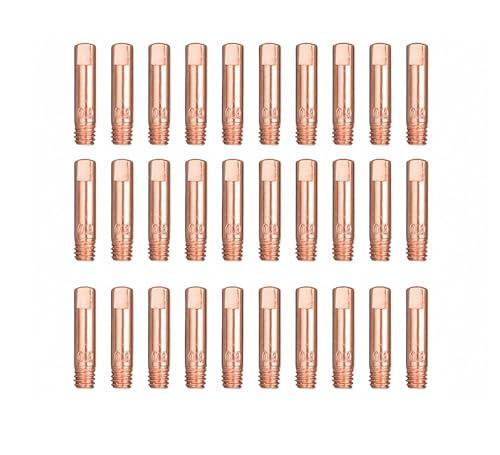 TimelyDu Mig Welder Tips 30-Pack Welding Tips .030" 0.8mm Contact Tip for Mig Welding Welding Torch MIG Replacement, Welding Accessories, Copper (.030")