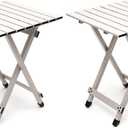 SUNNYFEEL Folding Camping Table - Lightweight Aluminum Portable Picnic Table, 18.5L x 18.5W x 24.5H Inch for Cooking, Beach, Hiking, Travel, Fishing, BBQ, Indoor Outdoor Small Foldable Camp Tables