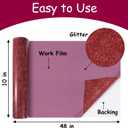 3 x TECKWRAP HTV Maroon Glitter Vinyl, Maroon Glitter Iron on Vinyl - 10" x 4FT Burgundy HTV for T-Shirt, and Other Clothing Appearance