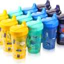 Mifoci 12 Pcs 10 oz Sippy Cups for Toddlers 1-3 No Spill Spout Cups with Lids Toddler Reusable Baby Feeding Supplies, Dishwasher, Microwave Safe