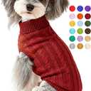 Dog Sweater for Small  Dogs - Warm Winter Turtleneck Knit Dog Sweaters Soft Pet Cat Clothes Christmas Coat Indoor Outdoor Use for Puppy Kitten Male Female Girl Boy Pets (Rust Red)