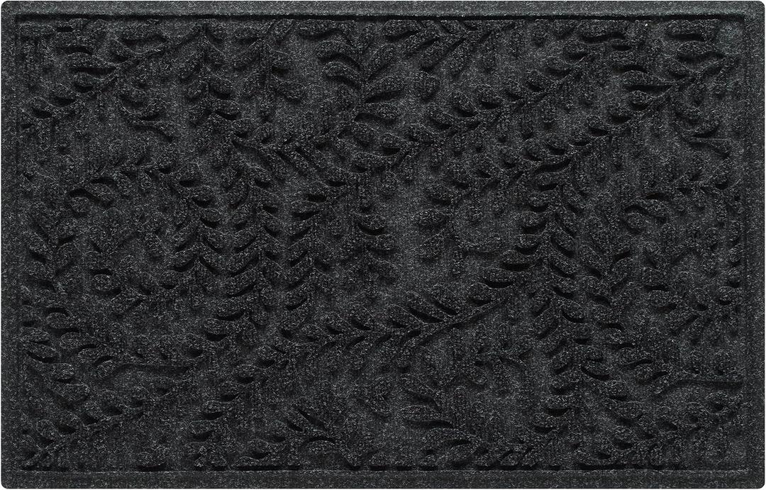WaterHog Boxwood Front Door Mat Indoor Outdoor Entrance, All-Weather Mats
Heavy Duty Outdoor Doormats, Non-Slip Rubber Backing, Dirt & Moisture Trapper, Low Profile, Made in USA, 23"x36", Charcoal