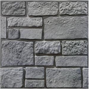 Commomy 10 Pcs 3D Limestone Wall Panels Peel and Stick - 11.8" x 11.8" Faux Stone Wall Panel 3D Brick Wallpaper Peel and Stick Self-Adhesive Tiles for Kitchen, Bedroom, Living Room, TV Background, RV