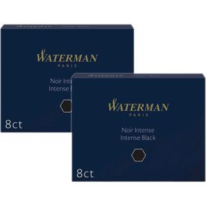 WATERMAN PARIS Fountain Pen Ink Cartridges Refill Intense Black Pack of 2 WAT52021 Smooth Flowing and Long Lasting Inks