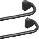 Black Wrap Around Curtain Rods for Windows 66 to 120 inch,2 Pack 5/8 inch Industrial Telescoping Rod, Blackout Curtain Rods for Bedroom & Outdoor, Adjustable from 30 to 120 Inches