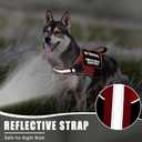 Service Dog Vest Harness+ID Tag+10 Patches,Metal Serivce Dog Tag&Reflective Emotional Support Dog Vest with Handle for Medium Dogs,Easy Put On/Off for Training/Walking/Everyday Red M