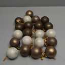 Suilung 21 Pcs Neutral Textured Christmas Ball Ornaments 2.36'' Vintage Christmas Tree Decor Modern Rustic Brown Ornaments with Loop Shatterproof Hanging Ball for Xmas Farmhouse Decor (Dark Brown)