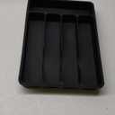 Lifewit Silverware Drawer Organizer Tray, Plastic Cutlery Storage for Kitchen Drawer, Flatware and Utensil Holder Divider for Spoons Forks Knives Tableware, 5 Compartment, Black (9.1 x 12.6 inch (5 Slots))