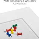 Excello Global Products 24" x 36" White Wood Frame White Corkboard