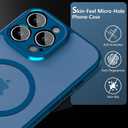 Cufelf Magnetic for iPhone 16 Pro Max Case(Compatible with Magsafe) Full Camera Protection,2+Full Coverage Screen Protector,Translucent Matte,Military Drop Protection Phone Case,6.9",Blue