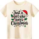 Kids Christmas Shirt  Toddler Boys Girls Holiday Outfit Santa Snowman Gingerbread Tree Gift T-Shirt 2T-8T (Yellow)