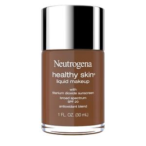Neutrogena Healthy Skin Liquid Makeup Foundation with Broad Spectrum SPF 20 Sunscreen, Medium Coverage Foundation with Nourishing Pro-Vitamin B5, Chestnut 135, 1 fl. oz