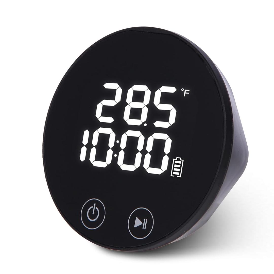 Ice Bath Water Thermometer and Timer,LED Large Backlit Cold Plunge Thermometer,IPX68 Waterproof Floating,USB & Solar Charging,for Hot Tub & Ice Bath Tubs,Included USB Cable Included