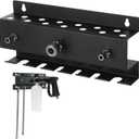 Metal Pressure WasherGun Holder with Central Hose Connector, Wall Mount Tool Organizer with Multiple Nozzle Slots, Garage Tool Rack Wall Mount Fits Most Foam and Pressure Washer Guns