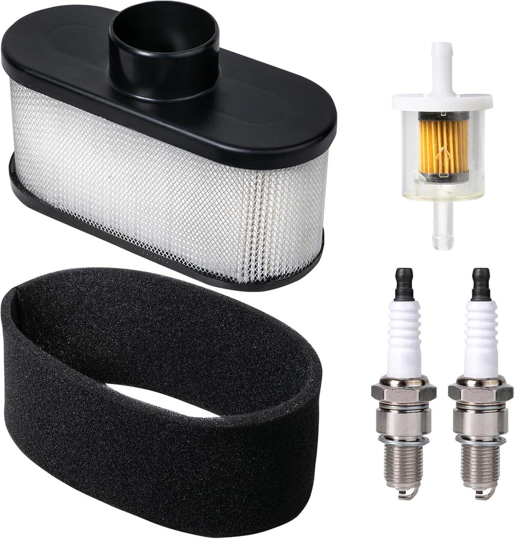 11013-0752 Air Filter Spark Plugs Kit for Kawasaki FR651V FR691V FR730V FX600V FS481V FS541V FS600V FS651V FS691V FS730V 4-Stroke Engine Lawn Mower Tractor