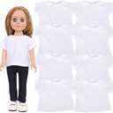 MSYO 8-Pack White T-Shirts for 17-18 Inch Dolls Plain Soft Doll Tees for DIY Logo Customization, Fits Girl & Baby Dolls with High Qullity Material (White)