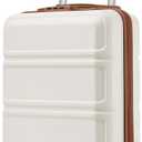 Kono 15'' Underseat Carry On Luggage Airline Approved, Anti-Scratch PC+ABS Hardshell Carry on Suitcase with Smooth Spinner Wheel, Lightweight Overnight Carry on for Short Travel, Cream White