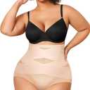 Nebility Plus Size Shapewear for Women Tummy Control Butt Lifting Panties Hi- Waist Trainer Body Shaper Short Belly Underwear (4X, Beige Plus Size) at Amazon Womens Clothing store (Beige, XXL)