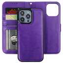 Bocasal Detachable Wallet Case for iPhone 14 Pro Max RFID Blocking Card Slots Holder Premium PU Leather Magnetic Kickstand Shockproof Wrist Strap Removable Flip Protective Cover 5G 6.7 inch (Purple)