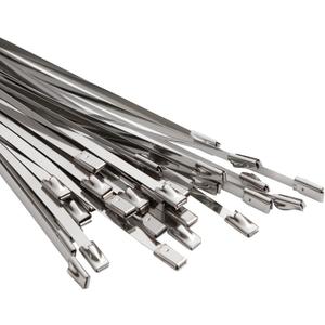 OFFO Metal Zip Ties 100 Pcs 15.8 in Premium Heavy Duty Stainless Steel Wire Multifunctional Locking Exhaust Wrap Flexible Durable