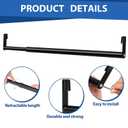 Threehoney Expandable Closet Rod for Wire Shelf Hanging Clothes Adjustable Heavy Duty Closet Hanging Rod Extender Heavy Duty Hanger Bar Metal Poles for Wardrobes Hanger, 1 Pack (32-54 Inch,Black)