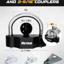 RETRUE Heavy-Duty Keyed-Alike Trailer Lock Set - Universal Coupler, Dual Hitch Receiver Pin, and Trailer Tongue Locks Included, Black