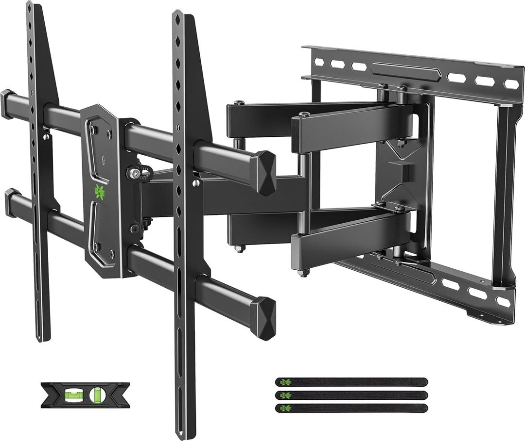 USX MOUNT Full Motion TV Wall Mount for 42-80 Inch TVs up to 132lbs, Wall Mount TV Bracket with Articulating Swivel Tilt Extension Leveling, Max VESA 600x400mm Fits 12/16" Wood Stud