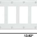 Leviton 7-Gang Decora/GFCI Device Wallplate, Standard Size, Thermoset, White, 80407-W
