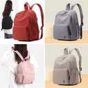 Small Nylon Backpack Mini Casual Daypack Lightweight Backpack for Women Travel Purse (Grey purple) (Purple, S)