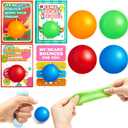 JOYIN 36 Pcs Valentine's Day Stretchy Stress Ball Set with Valentine Cards, Stress Relief Fidget Squishy Toys in 4 Colors for Kids Classroom Exchange Prizes, Party Favor